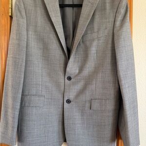 Egara Light Gray Two-Button Suit Jacket